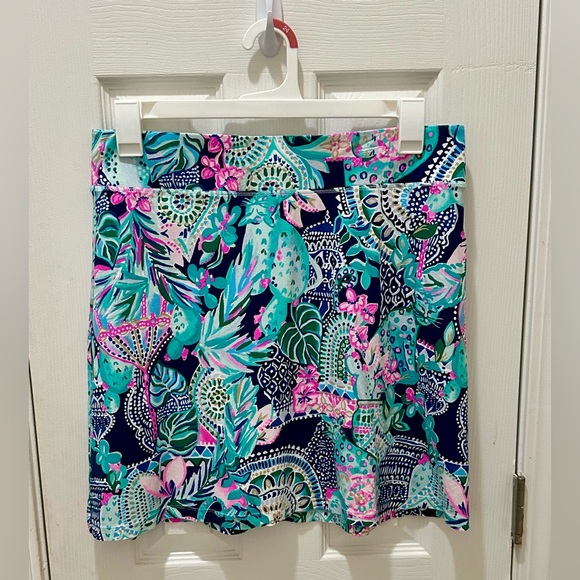 LILLY PULITZER Lookin Sharp Brenna Stretch Athleisure Coastal Beach Skirt Large - Picture 2 of 9